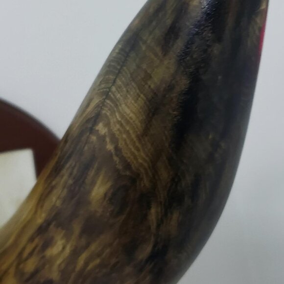 CUSTOM ABSTRACT ART FAUX RHINO 12" WOOD CARVING ON 12' PLAQUE 🦏 - Picture 8 of 12